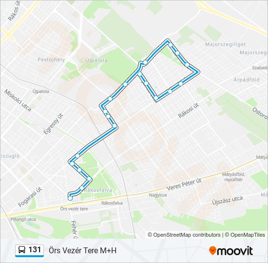 131 autóbusz Vonal Térkép