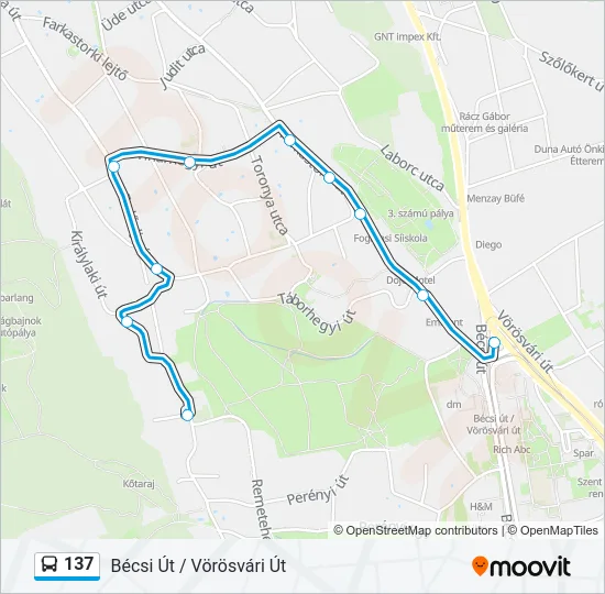 137 Bus Line Map