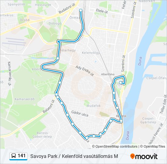 141 bus Line Map