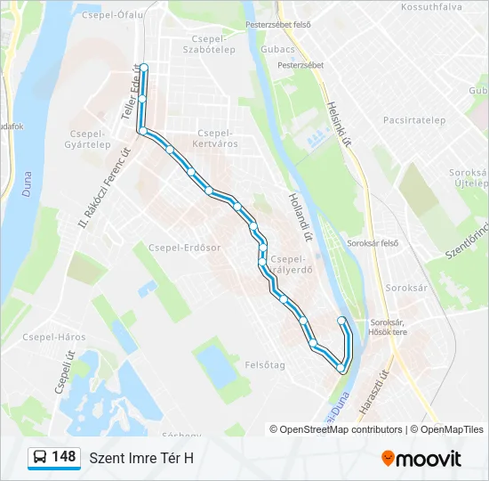 148 Bus Line Map