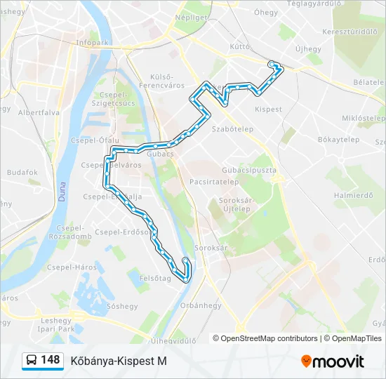 148 Bus Line Map