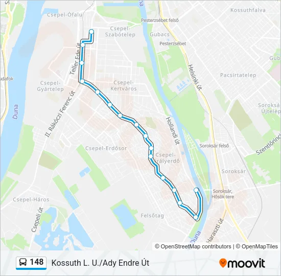 148 Bus Line Map