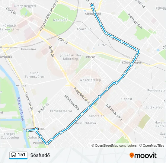 151 Bus Line Map