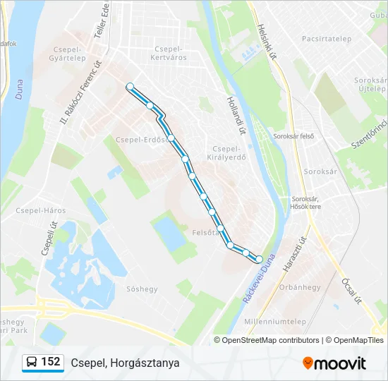 152 Bus Line Map