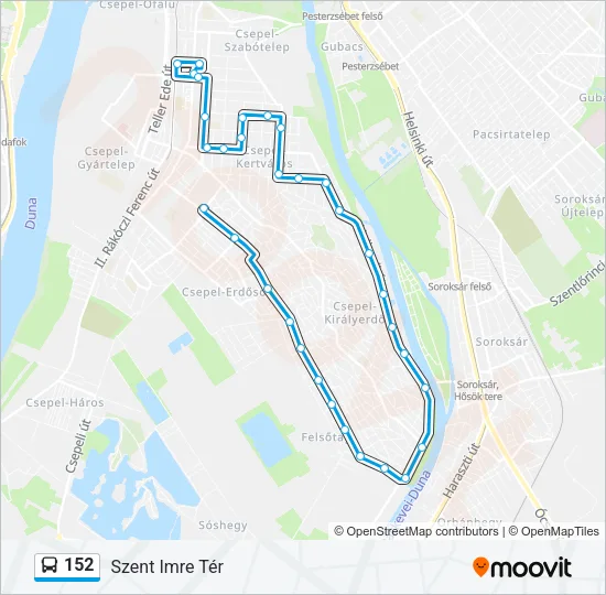 152 Bus Line Map