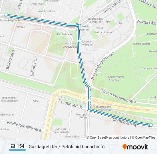 154 autóbusz Vonal Térkép