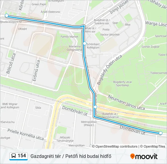 154 Bus Line Map