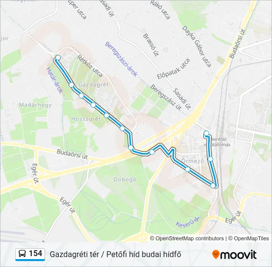 154 Bus Line Map
