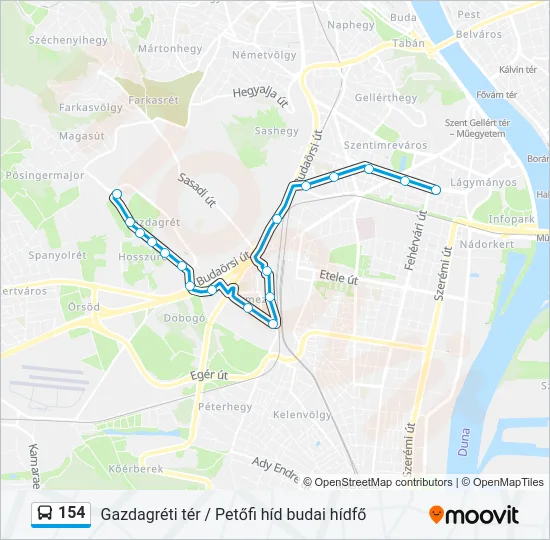 154 Bus Line Map