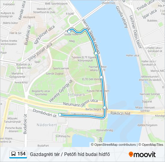 154 bus Line Map