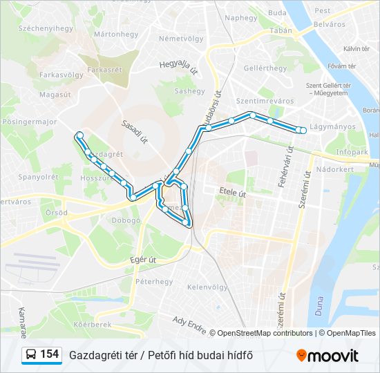 154 bus Line Map