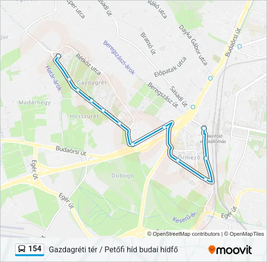 154 Bus Line Map