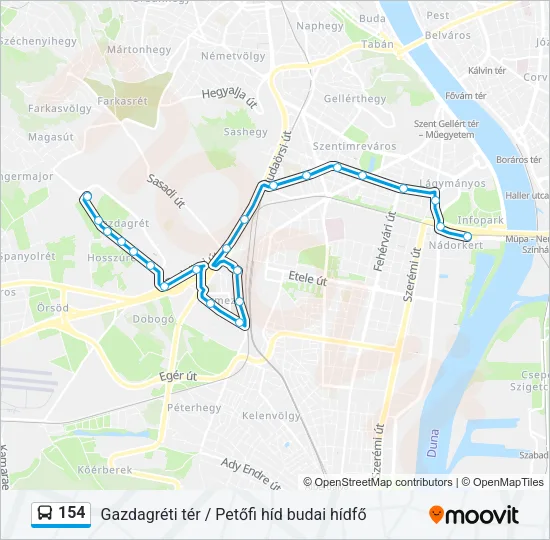 154 Bus Line Map