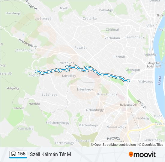 155 bus Line Map