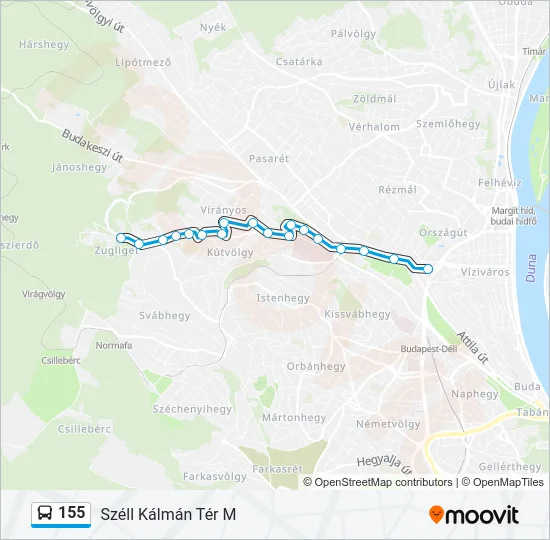 155 Bus Line Map