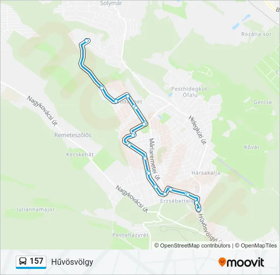 157 Bus Line Map