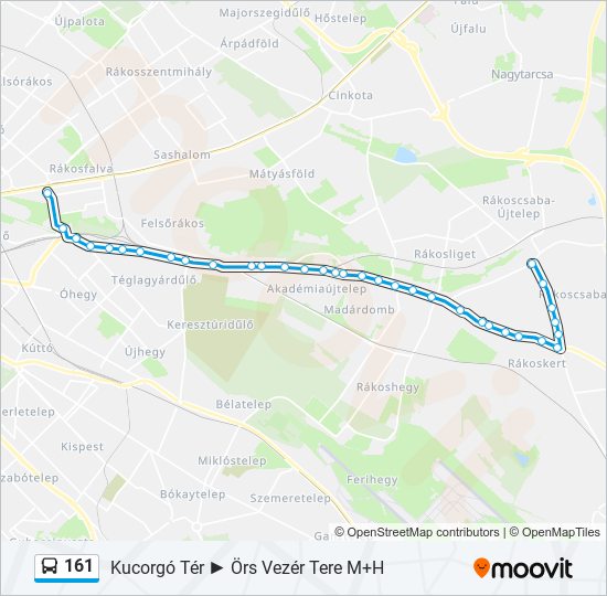 161 bus Line Map