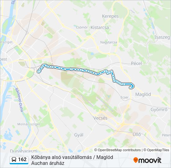 162 autóbusz Vonal Térkép