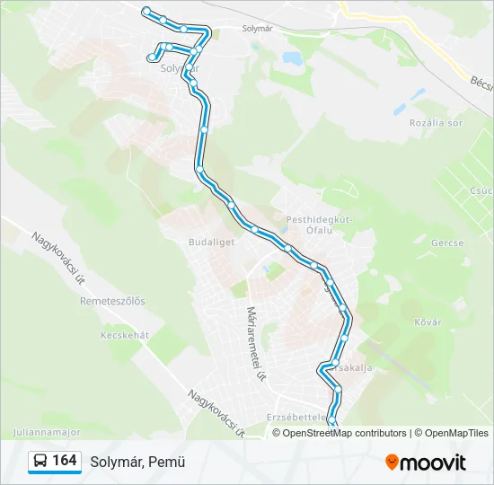 164 Bus Line Map
