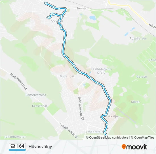 164 Bus Line Map