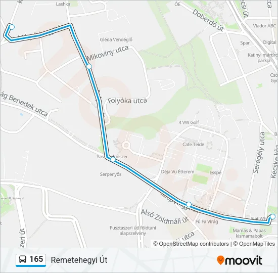 165 Bus Line Map