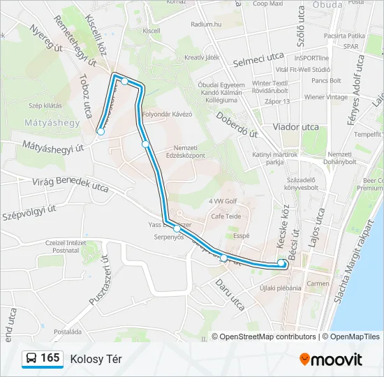 165 Bus Line Map
