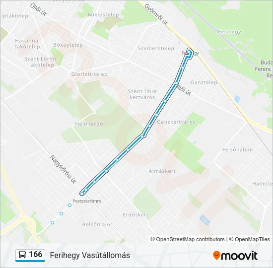 166 Bus Line Map