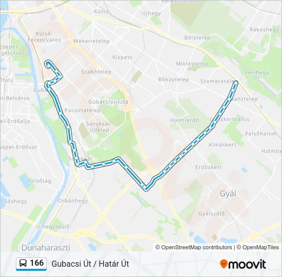 166 Bus Line Map