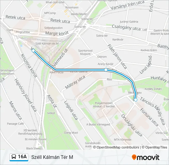 16A Bus Line Map