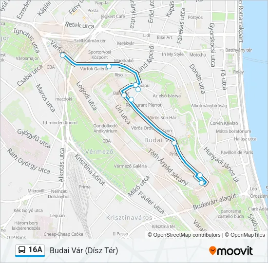 16A Bus Line Map