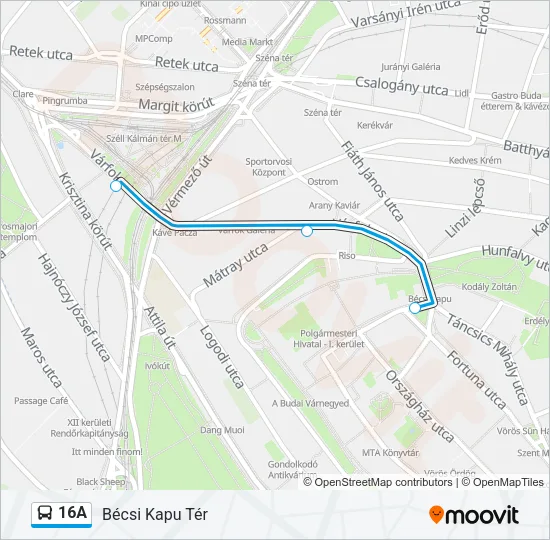 16A Bus Line Map
