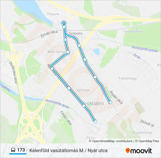 173 Bus Line Map