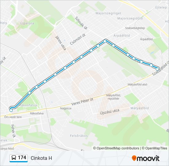 174 bus Line Map