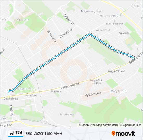 174 bus Line Map