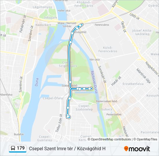 179 autóbusz Vonal Térkép