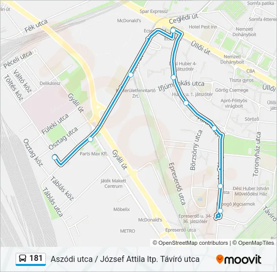 181 Bus Line Map