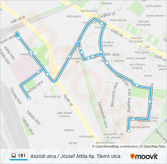 181 Bus Line Map