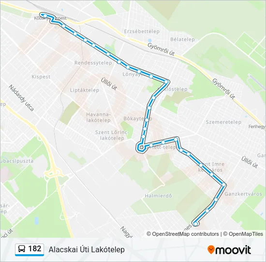 182 Bus Line Map