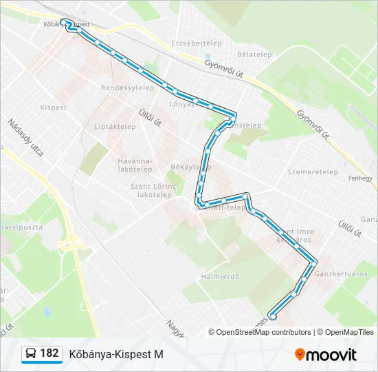 182 Bus Line Map