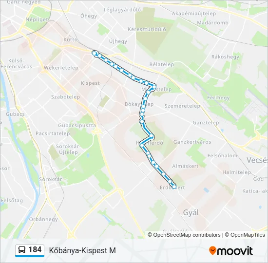 184 Bus Line Map