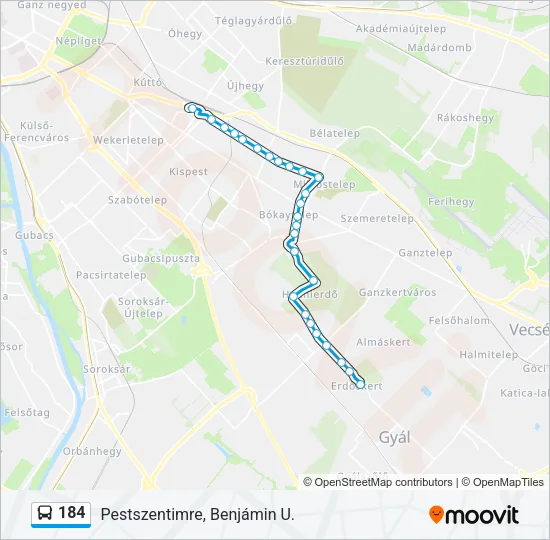 184 Bus Line Map
