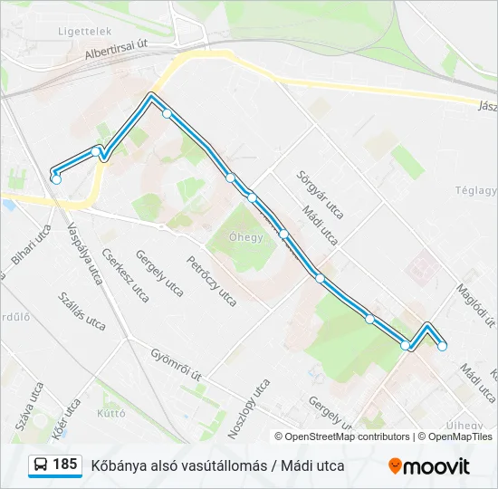 185 Bus Line Map