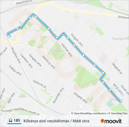 185 Bus Line Map