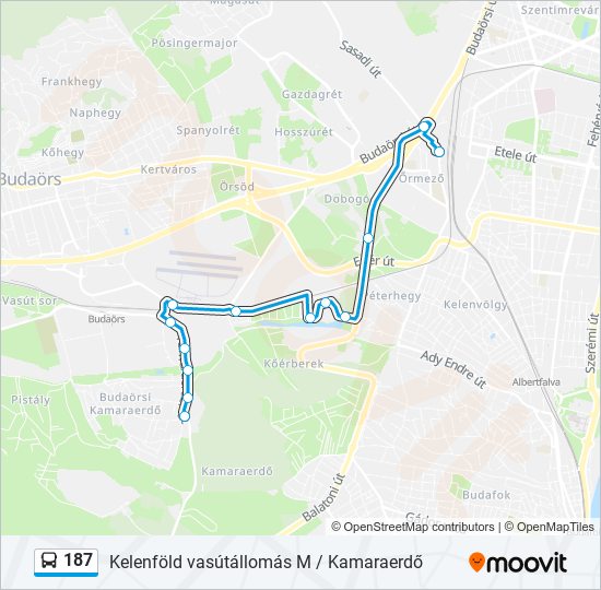 187 bus Line Map