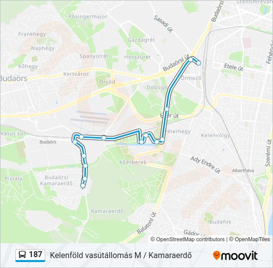 187 autóbusz Vonal Térkép