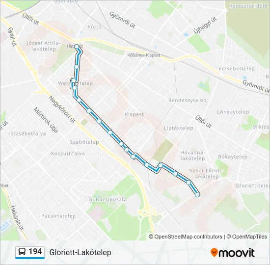 194 Bus Line Map