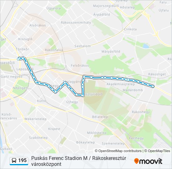 195 bus Line Map