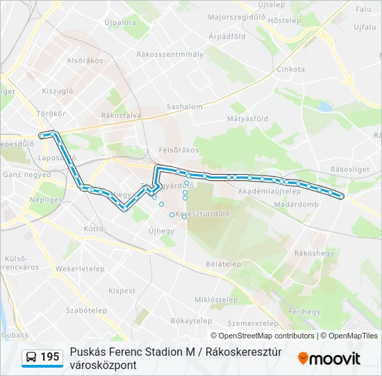 195 Bus Line Map