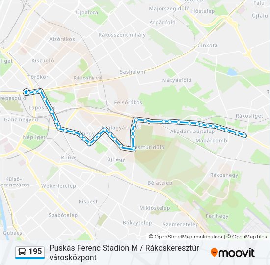 195 autóbusz Vonal Térkép