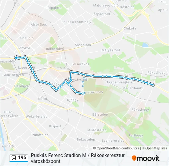 195 Bus Line Map